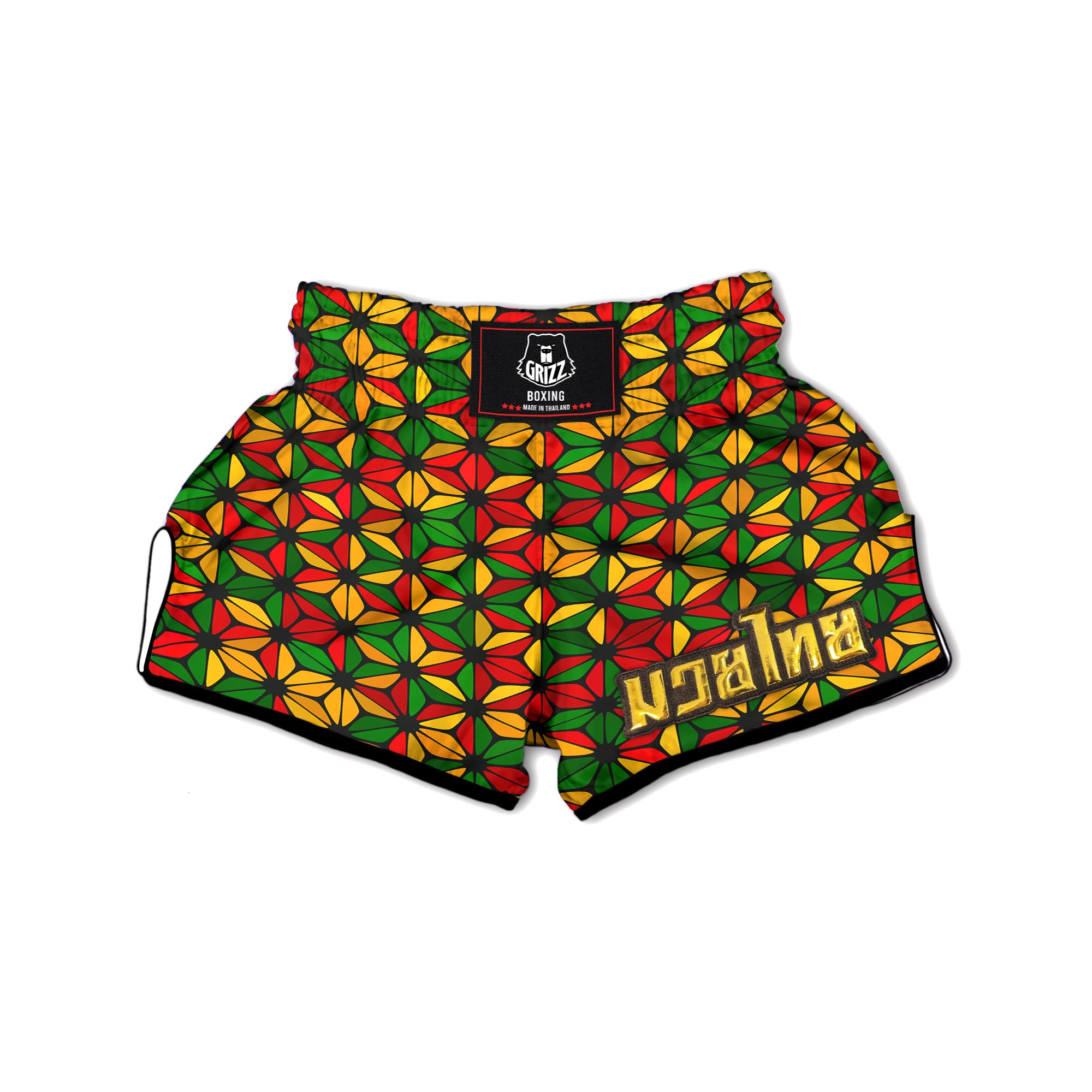 Abstract Reggae Rasta Muay Thai Boxing Shorts-grizzshop