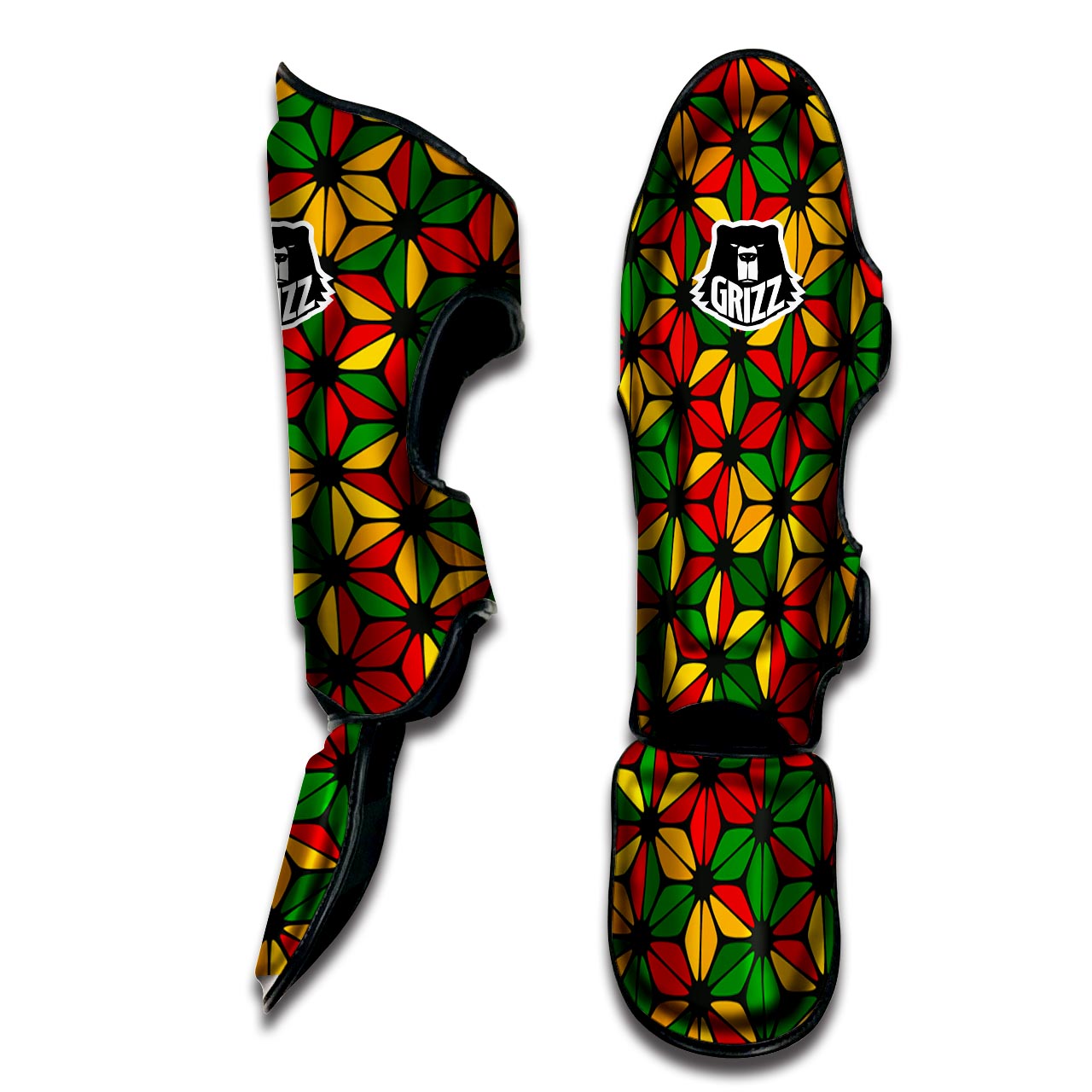 Abstract Reggae Rasta Muay Thai Shin Guard-grizzshop