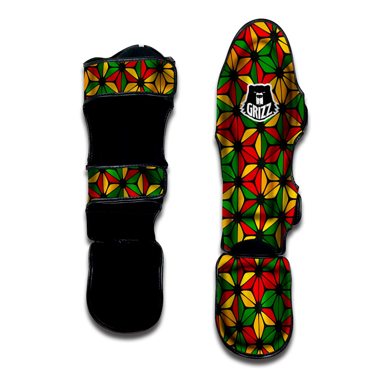 Abstract Reggae Rasta Muay Thai Shin Guard-grizzshop