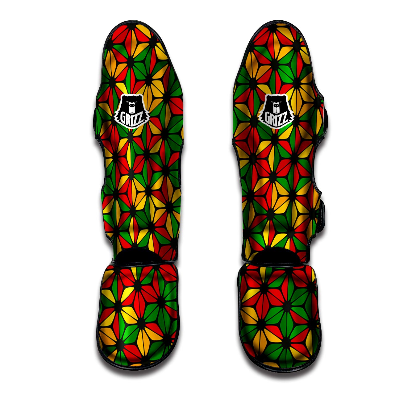 Abstract Reggae Rasta Muay Thai Shin Guard-grizzshop