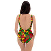 Abstract Reggae Rasta One Piece Swimsuite-grizzshop