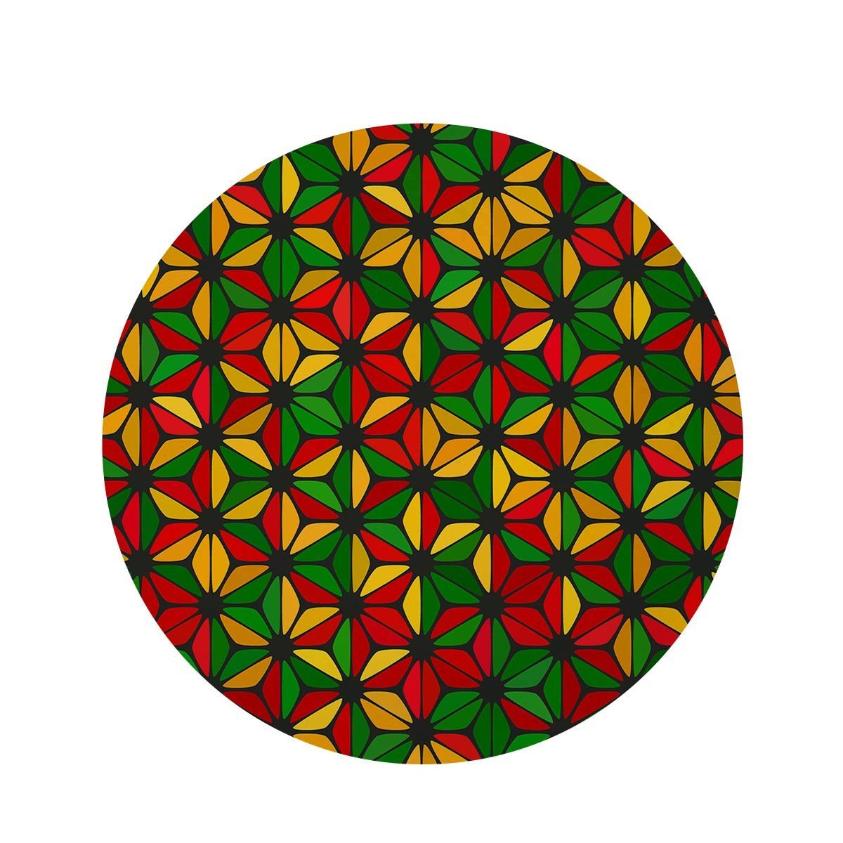 Abstract Reggae Rasta Round Rug-grizzshop