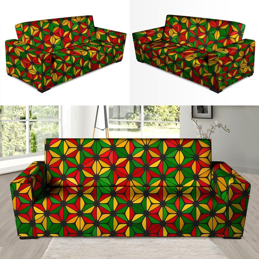 Abstract Reggae Rasta Sofa Cover-grizzshop