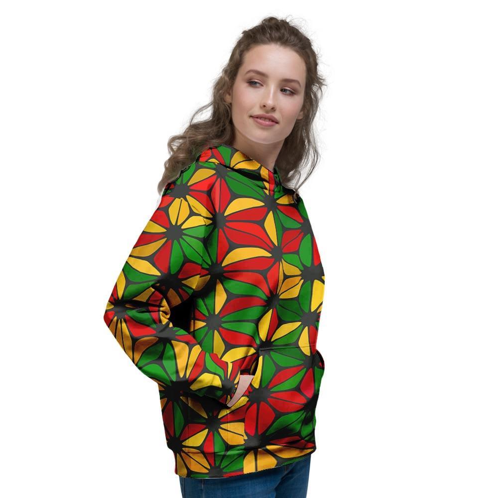 Abstract Reggae Rasta Women's Hoodie-grizzshop