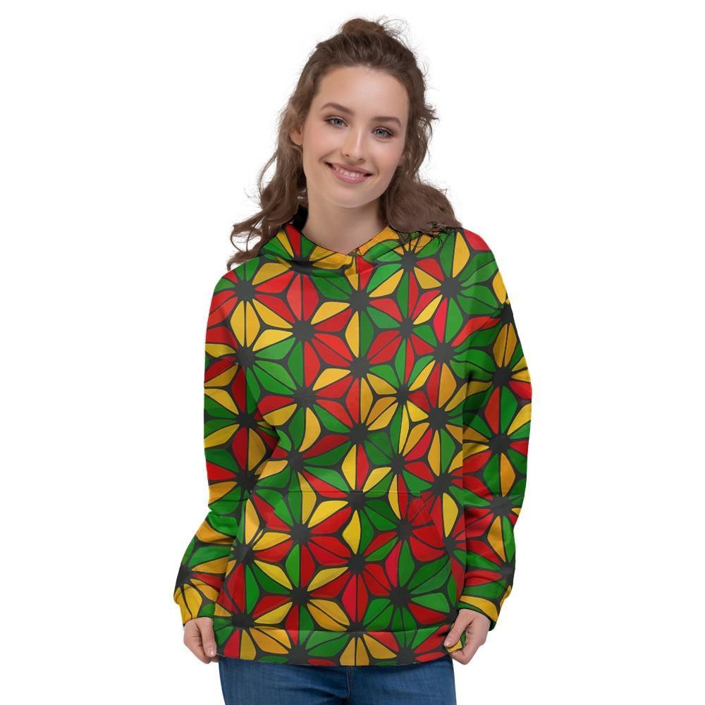 Abstract Reggae Rasta Women's Hoodie-grizzshop