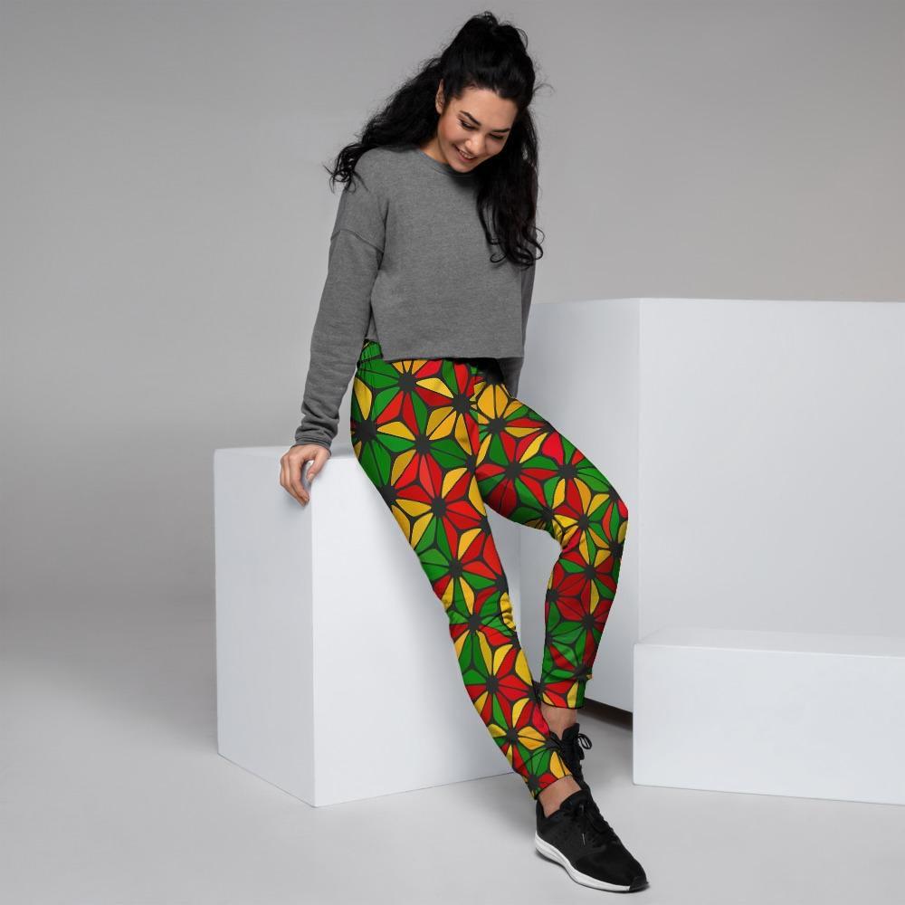 Abstract Reggae Rasta Women's Joggers-grizzshop