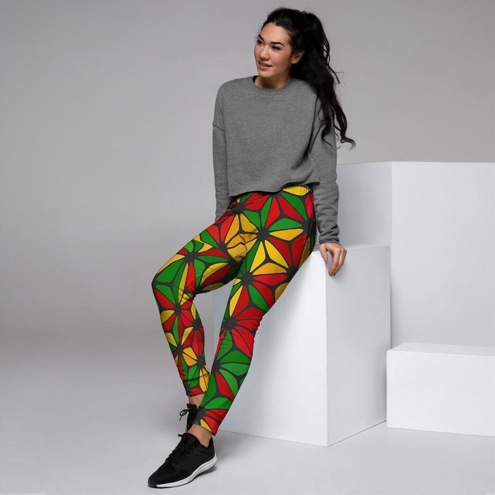 Abstract Reggae Rasta Women's Joggers-grizzshop