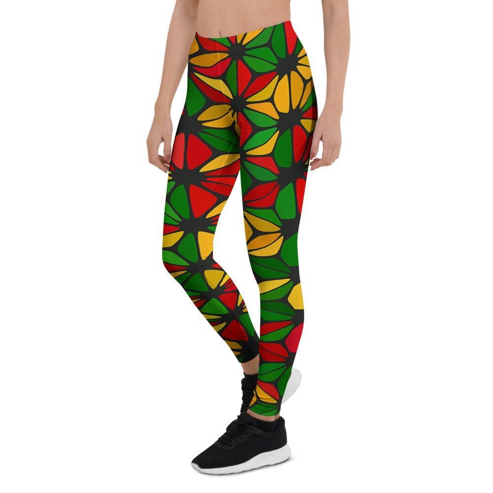 Abstract Reggae Rasta Women's Leggings-grizzshop