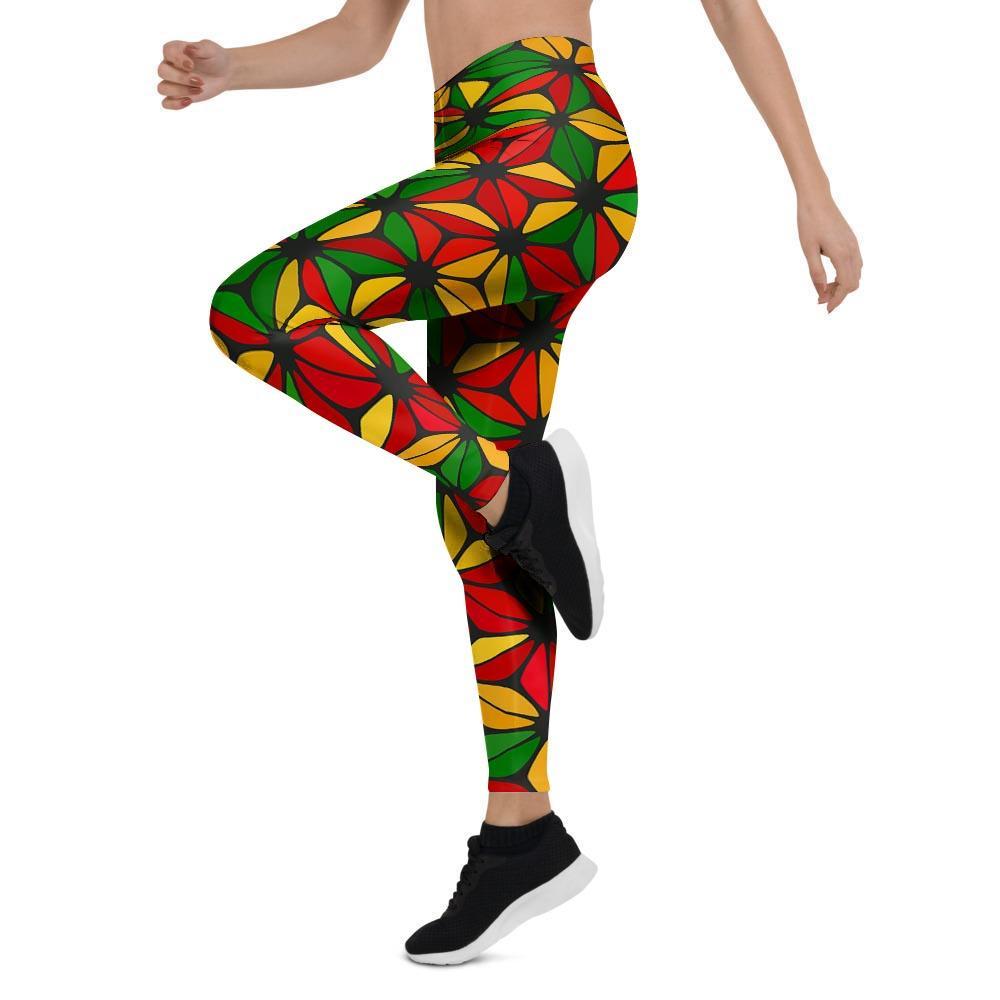 Abstract Reggae Rasta Women's Leggings-grizzshop