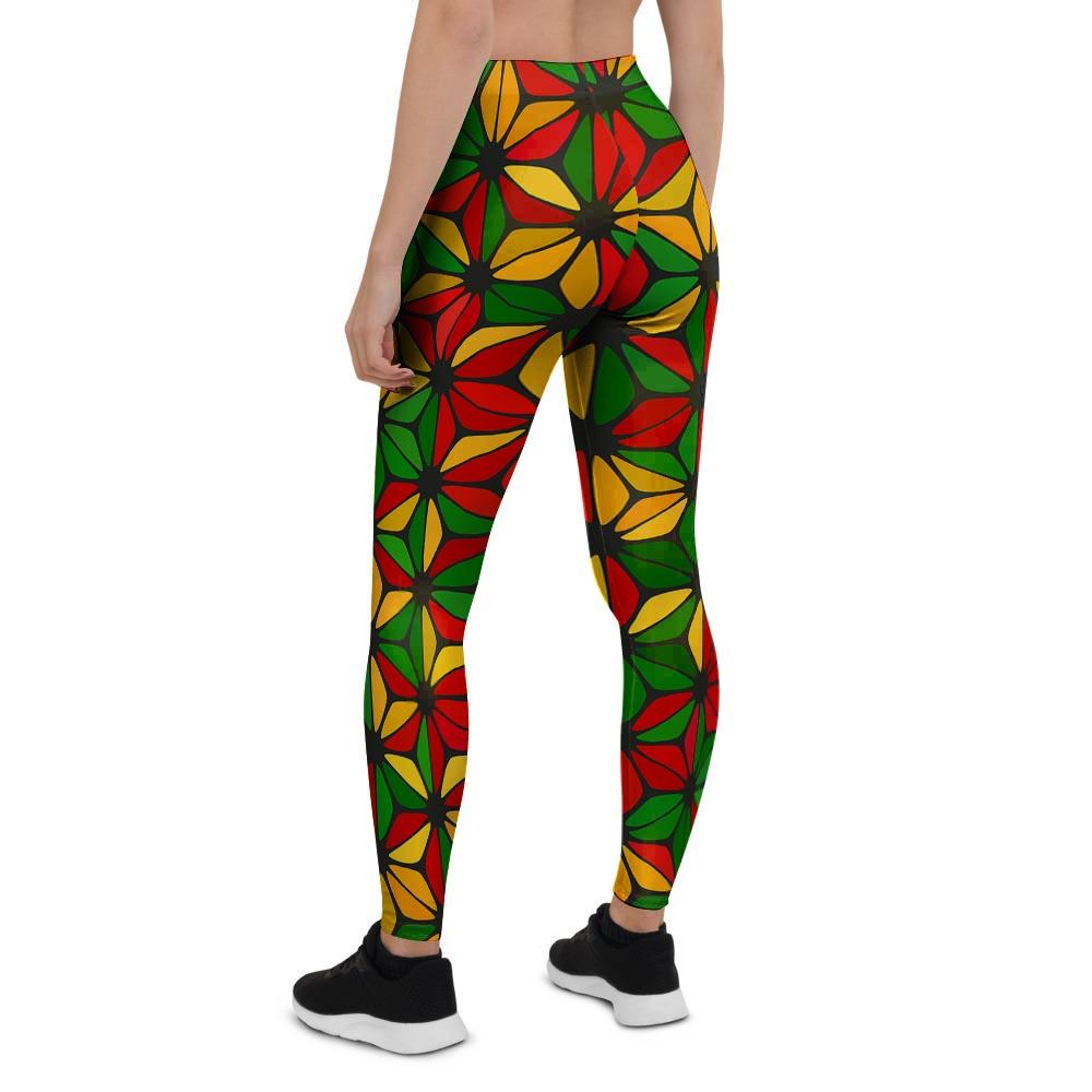 Abstract Reggae Rasta Women's Leggings-grizzshop