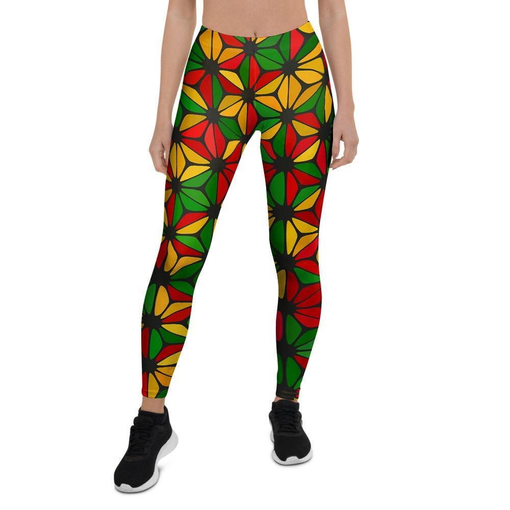 Abstract Reggae Rasta Women's Leggings-grizzshop