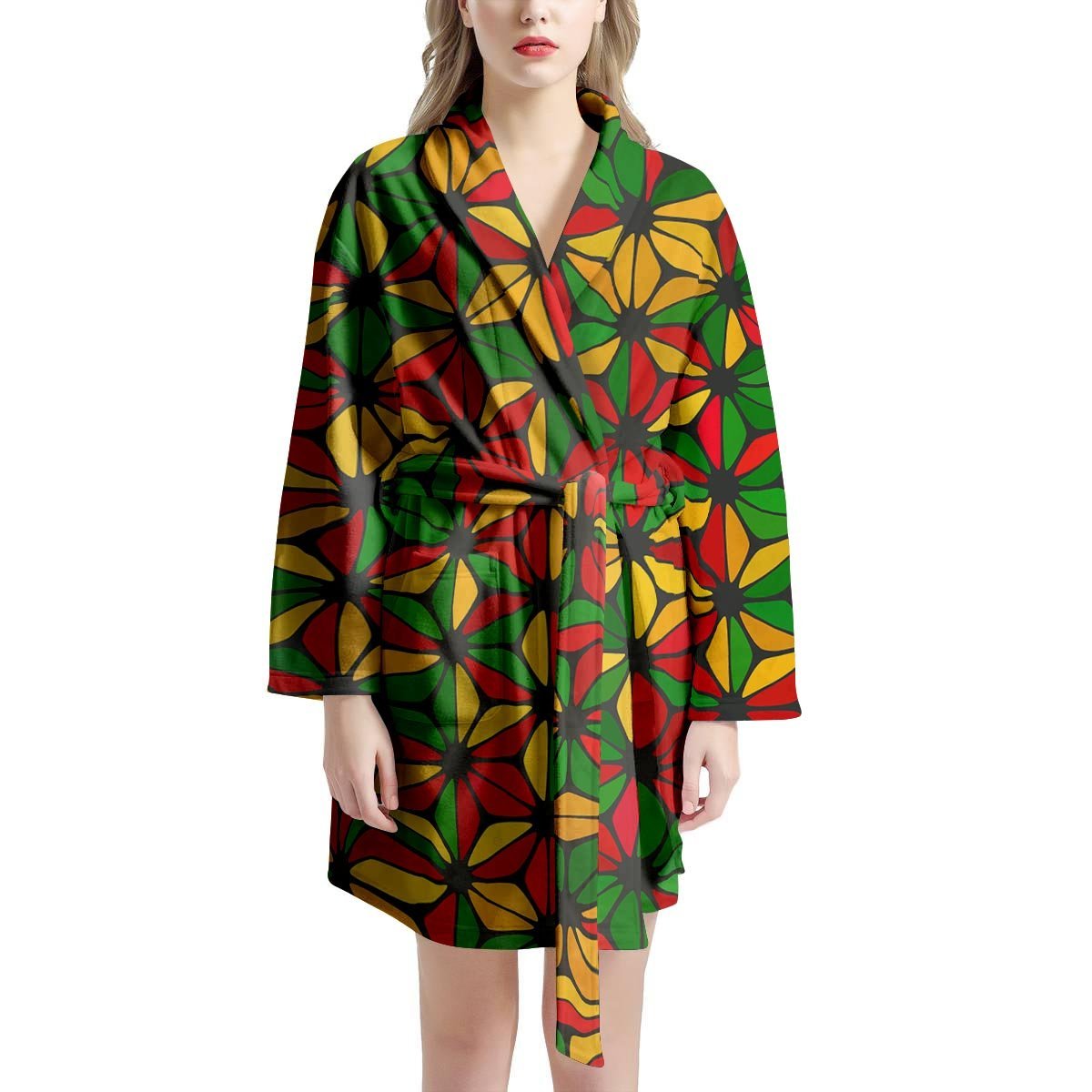 Abstract Reggae Rasta Women's Robe-grizzshop