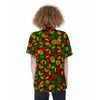 Abstract Reggae Rasta Women's Short Sleeve Shirts-grizzshop