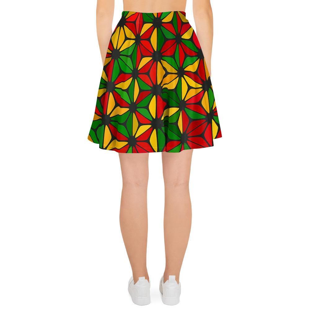 Abstract Reggae Rasta Women's Skirt-grizzshop