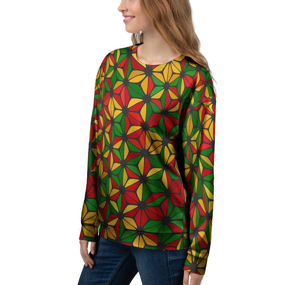 Abstract Reggae Rasta Women's Sweatshirt-grizzshop