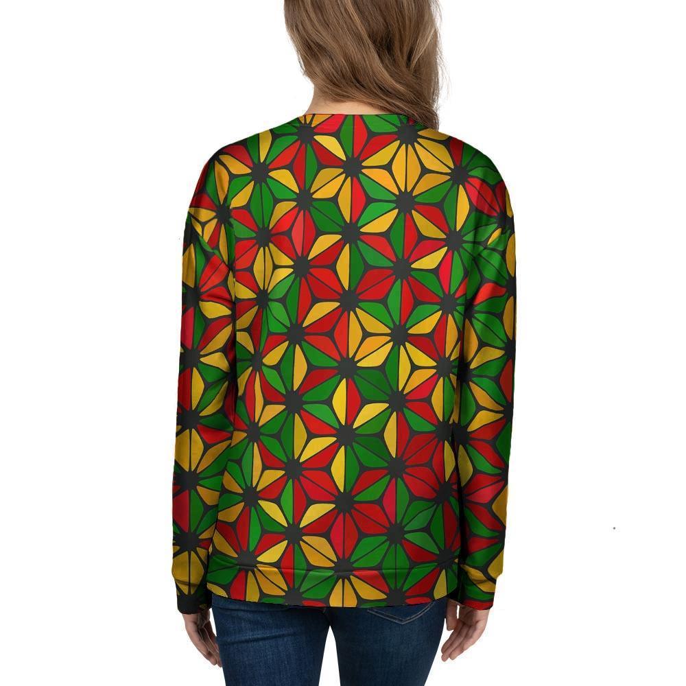 Abstract Reggae Rasta Women's Sweatshirt-grizzshop