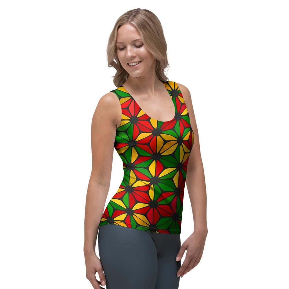 Abstract Reggae Rasta Women's Tank Top-grizzshop