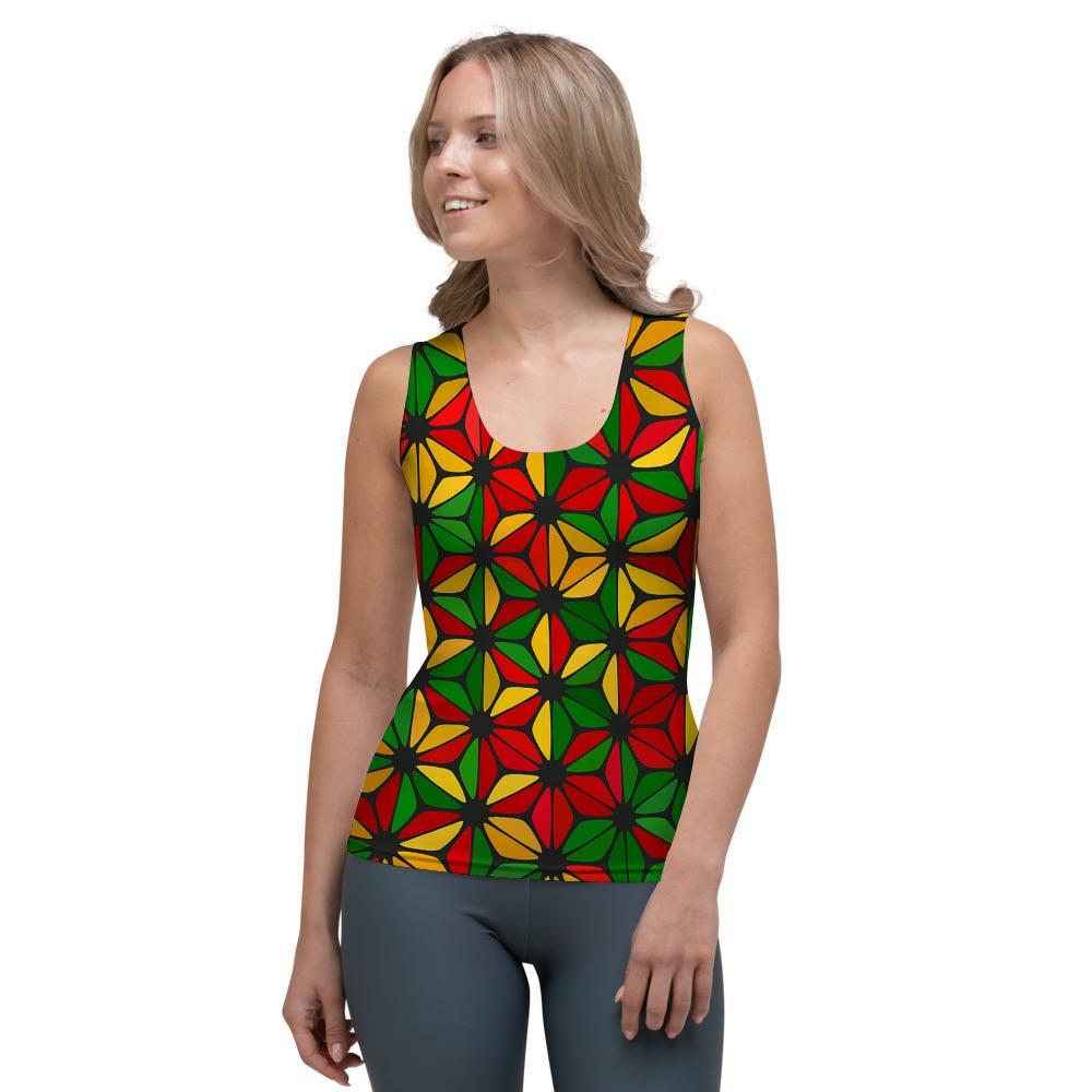 Abstract Reggae Rasta Women's Tank Top-grizzshop