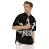 Abstract Rock Grunge Monochrome Print Men's Short Sleeve Shirts-grizzshop