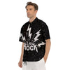 Abstract Rock Grunge Monochrome Print Men's Short Sleeve Shirts-grizzshop