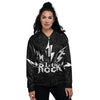 Abstract Rock Grunge Monochrome Print Women's Bomber Jacket-grizzshop