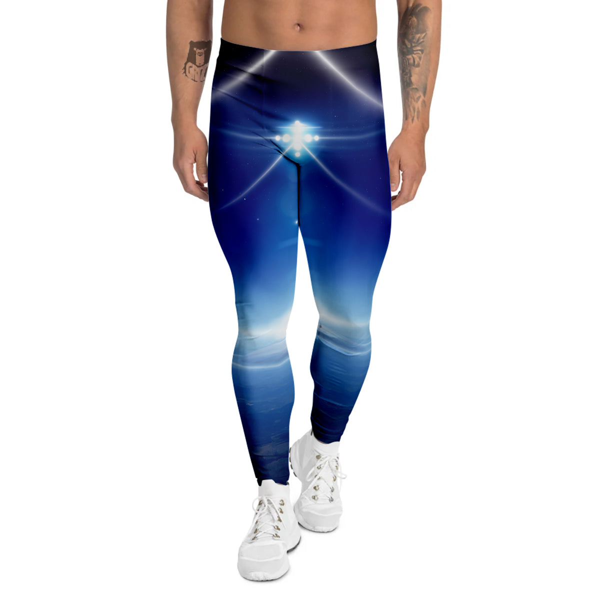 Abstract Sci Fi On Earth Print Men's Leggings-grizzshop