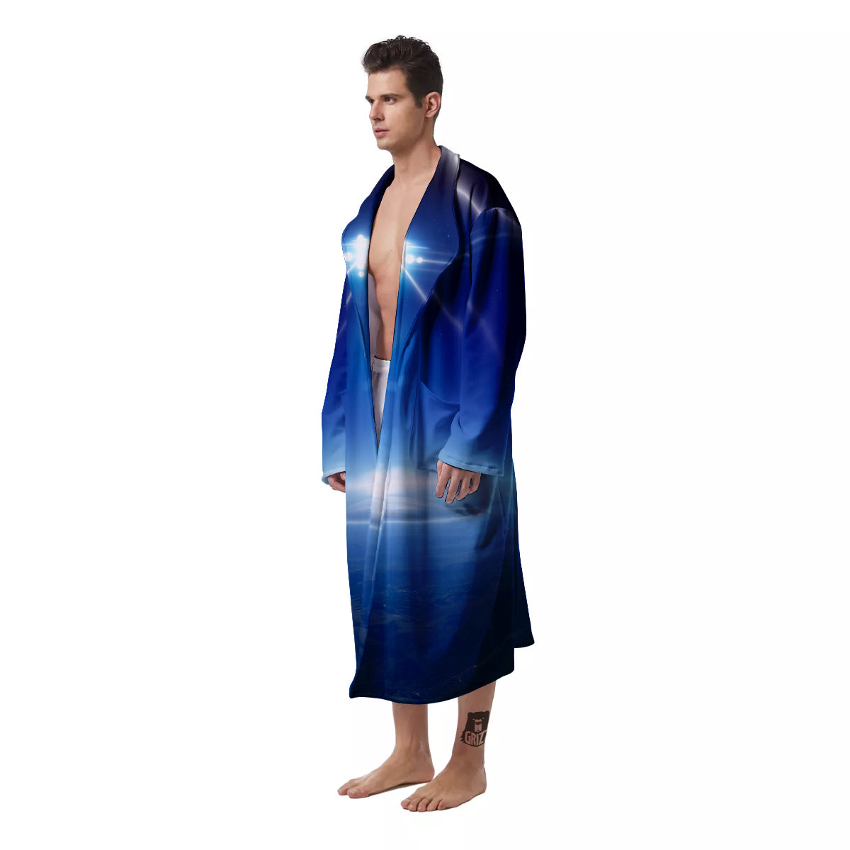 Abstract Sci Fi On Earth Print Men's Robe-grizzshop