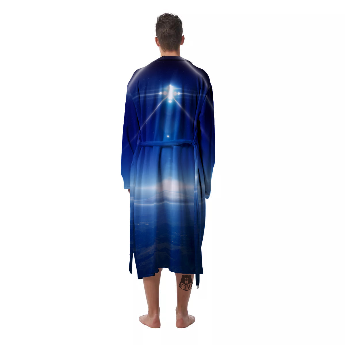 Abstract Sci Fi On Earth Print Men's Robe-grizzshop