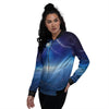 Abstract Sci Fi On Earth Print Women's Bomber Jacket-grizzshop