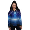 Abstract Sci Fi On Earth Print Women's Bomber Jacket-grizzshop