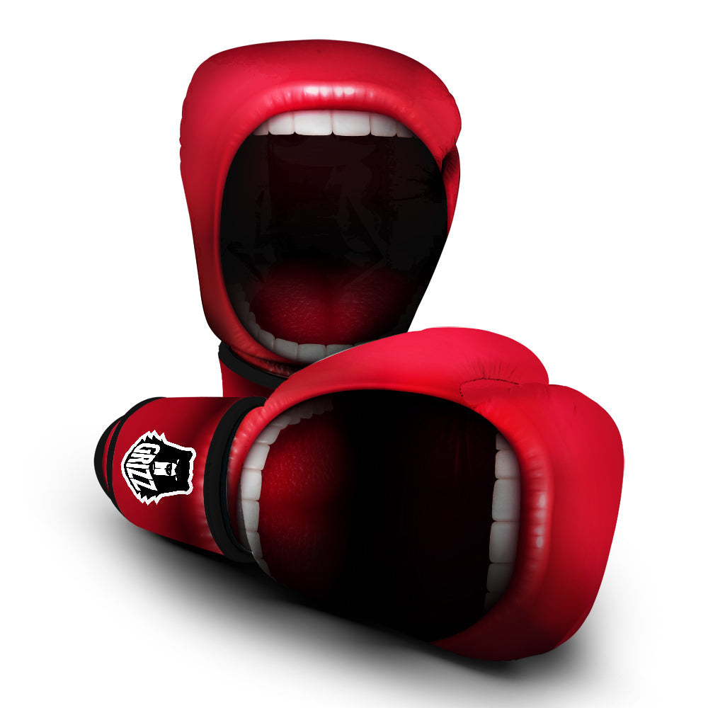 Abstract Scream Red Mouth Print Boxing Gloves-grizzshop