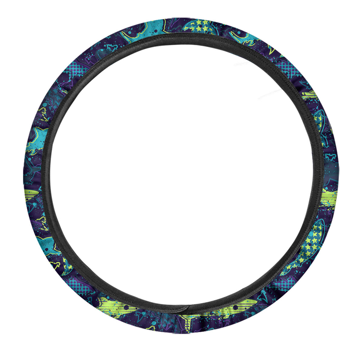 Abstract Shark Print Pattern Car Steering Wheel Cover-grizzshop