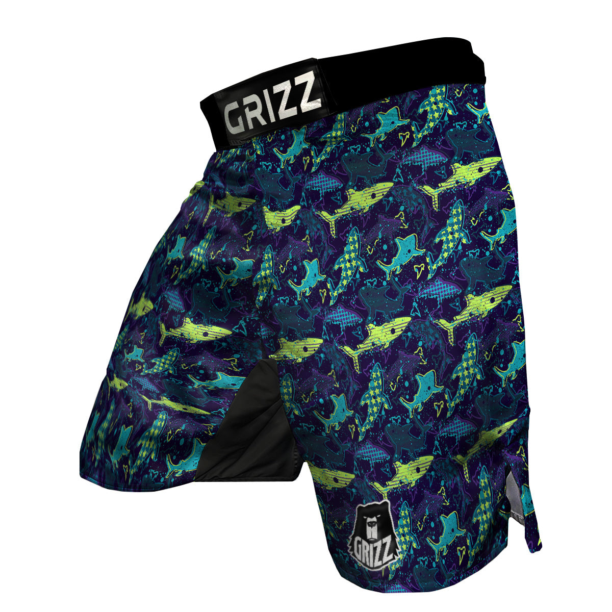 Abstract Shark Print Pattern MMA Shorts-grizzshop