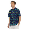 Abstract Shark Print Pattern Men's Short Sleeve Shirts-grizzshop