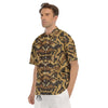 Abstract Snake Skin Print Men's Short Sleeve Shirts-grizzshop