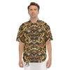 Abstract Snake Skin Print Men's Short Sleeve Shirts-grizzshop