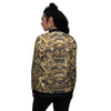 Abstract Snake Skin Print Women's Bomber Jacket-grizzshop