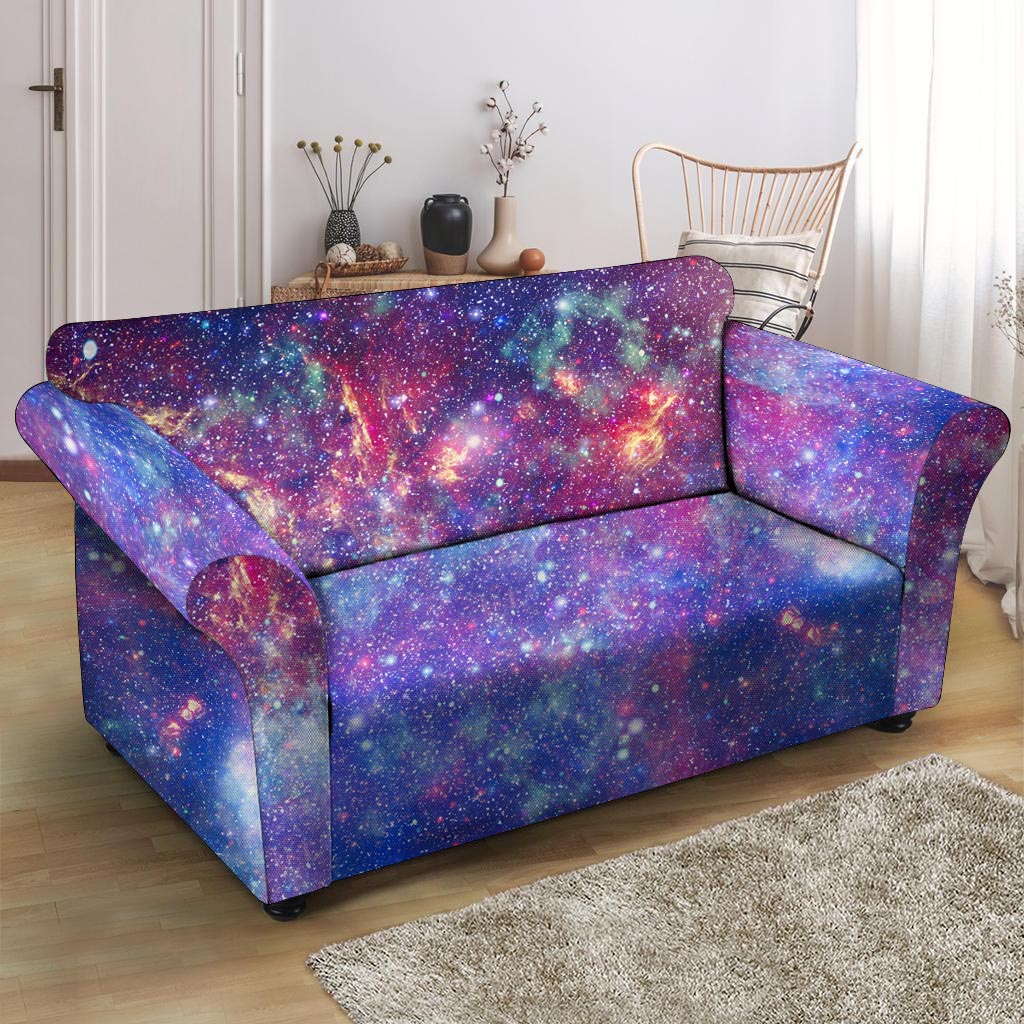 Abstract Starfield Galaxy Space Loveseat Cover-grizzshop