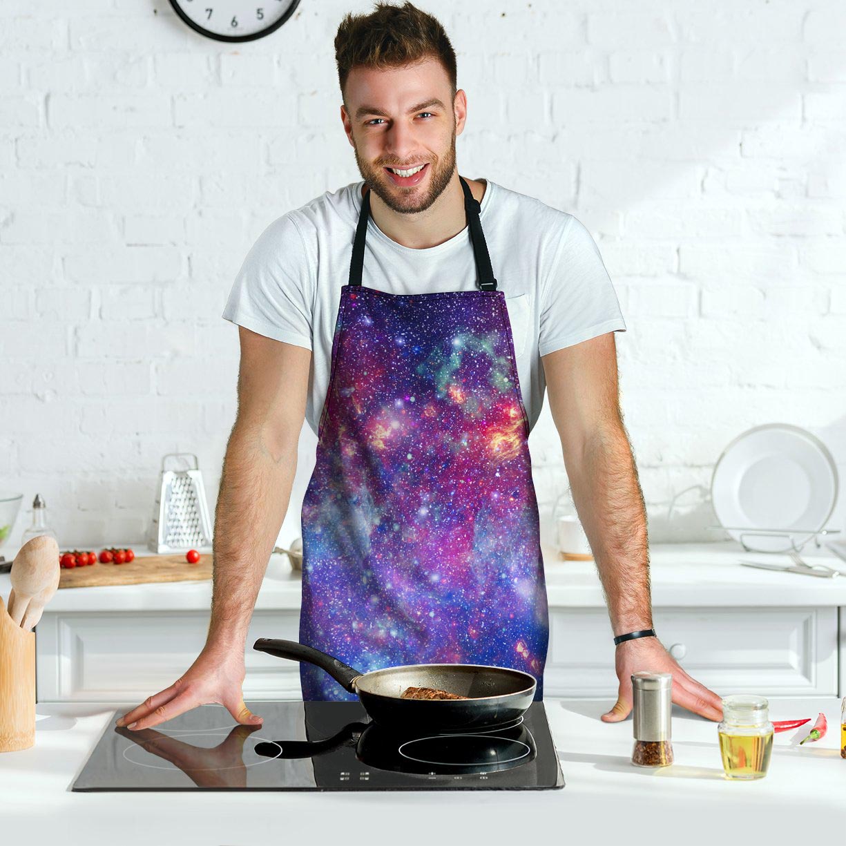 Abstract Starfield Galaxy Space Men's Apron-grizzshop