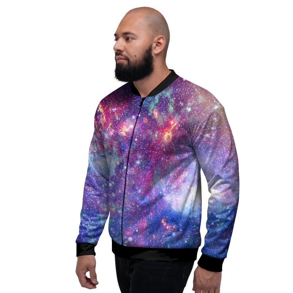 Abstract Starfield Galaxy Space Men's Bomber Jacket-grizzshop