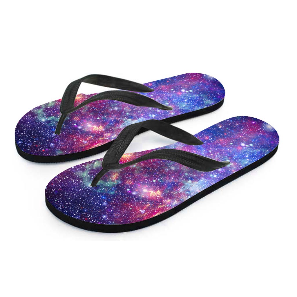 Abstract Starfield Galaxy Space Men's Flip Flops-grizzshop