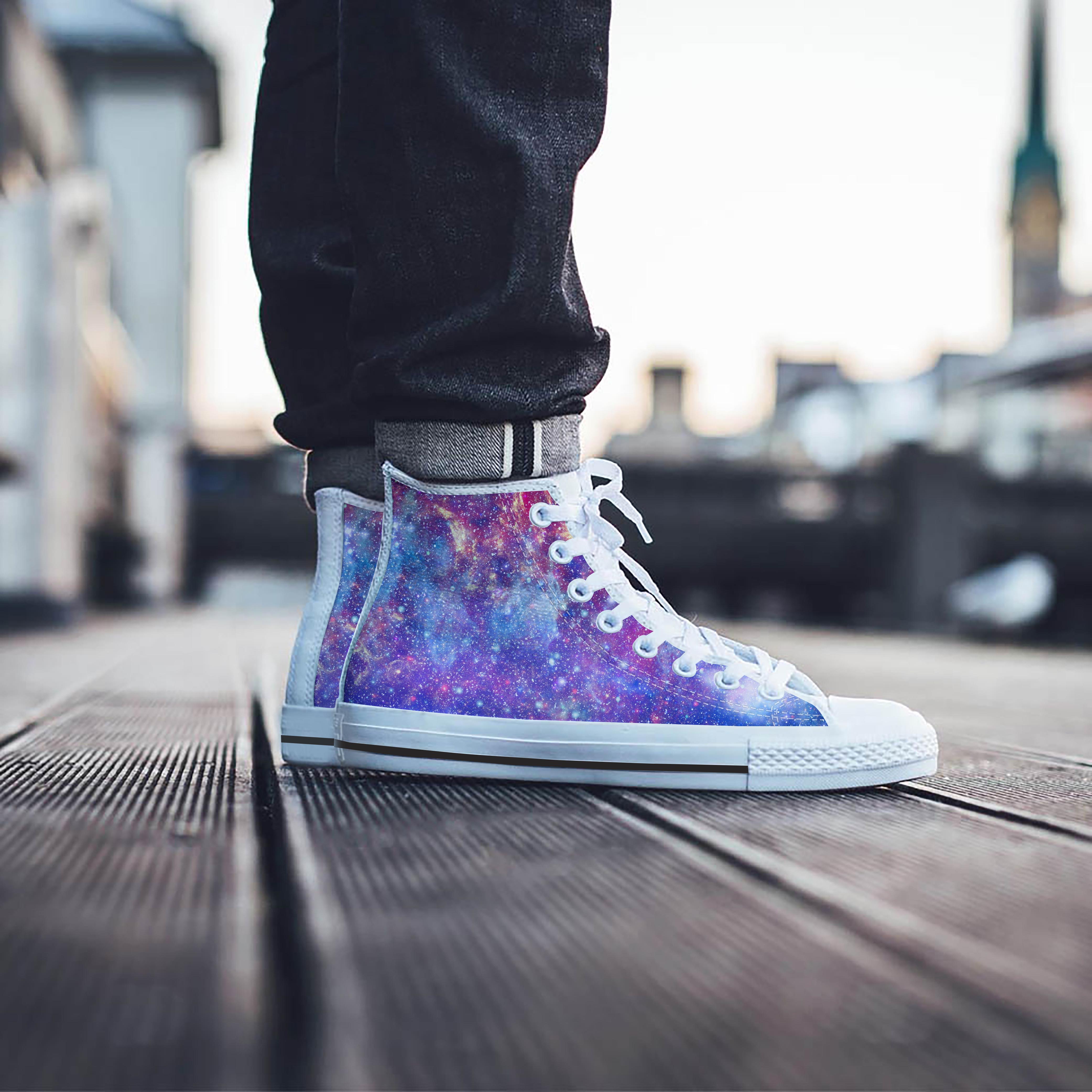Abstract Starfield Galaxy Space Men's High Top Shoes-grizzshop
