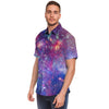 Abstract Starfield Galaxy Space Men's Short Sleeve Shirt-grizzshop