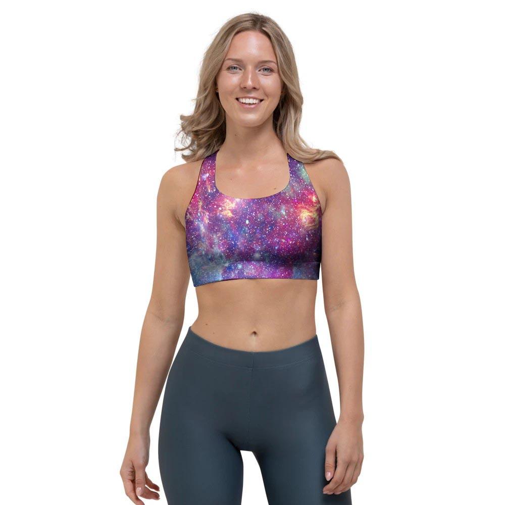 Abstract Starfield Galaxy Space Sports Bra-grizzshop