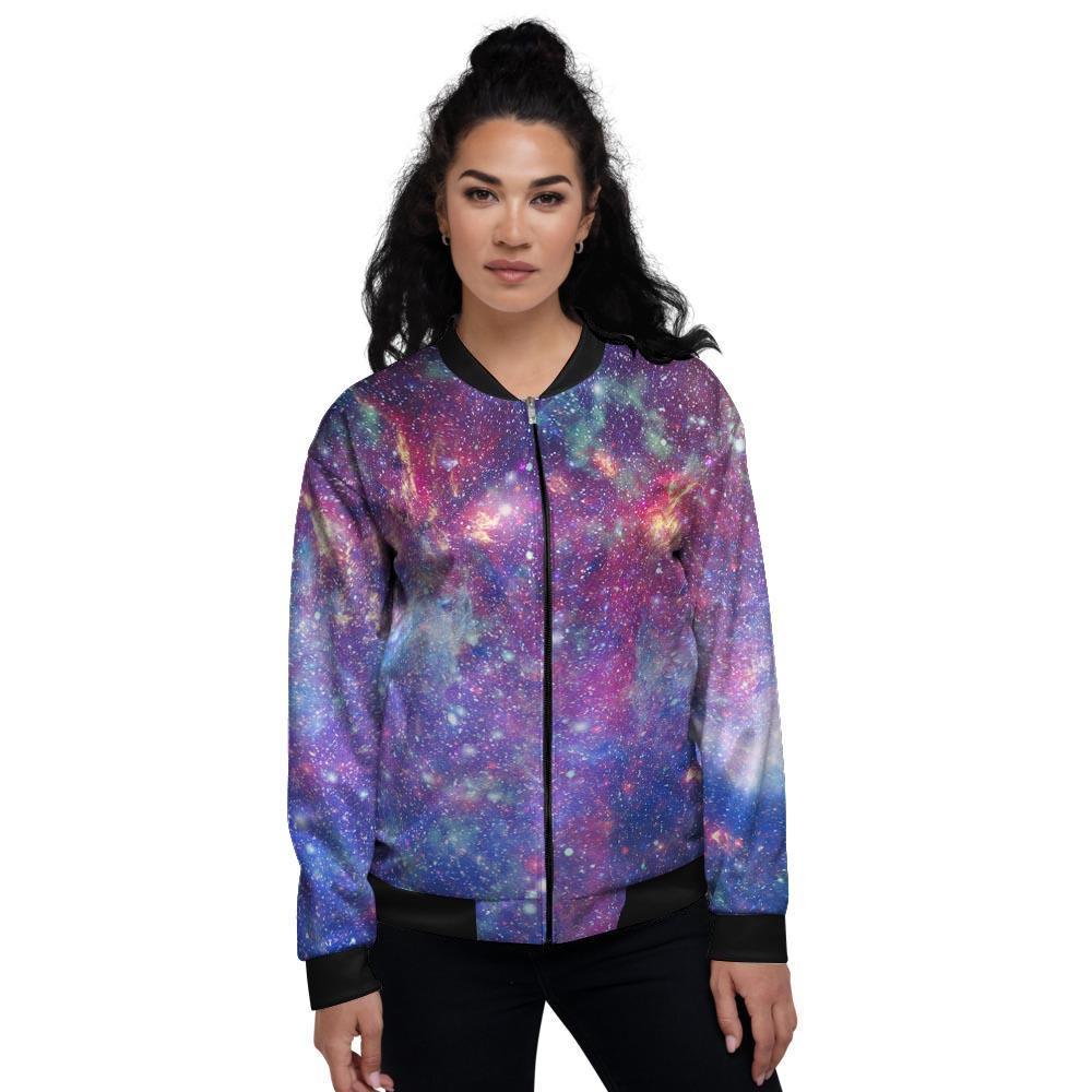 Abstract Starfield Galaxy Space Women's Bomber Jacket-grizzshop