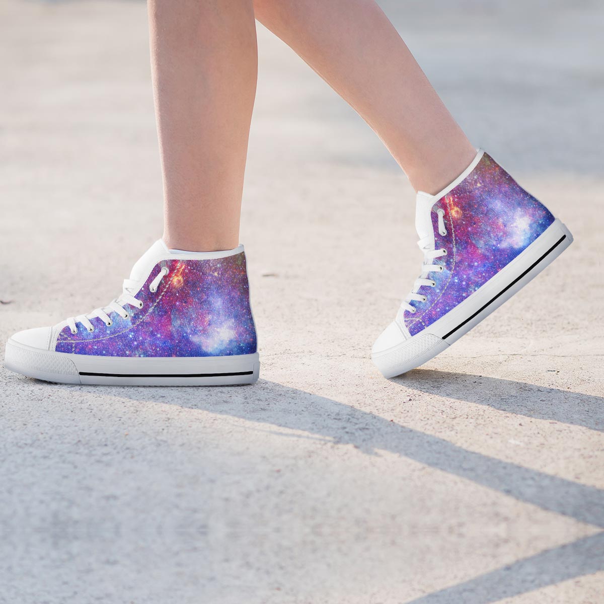 Abstract Starfield Galaxy Space Women's High Top Shoes-grizzshop