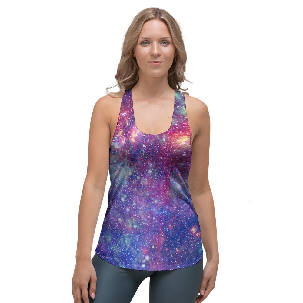 Abstract Starfield Galaxy Space Women's Racerback Tank Top-grizzshop