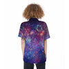 Abstract Starfield Galaxy Space Women's Short Sleeve Shirts-grizzshop