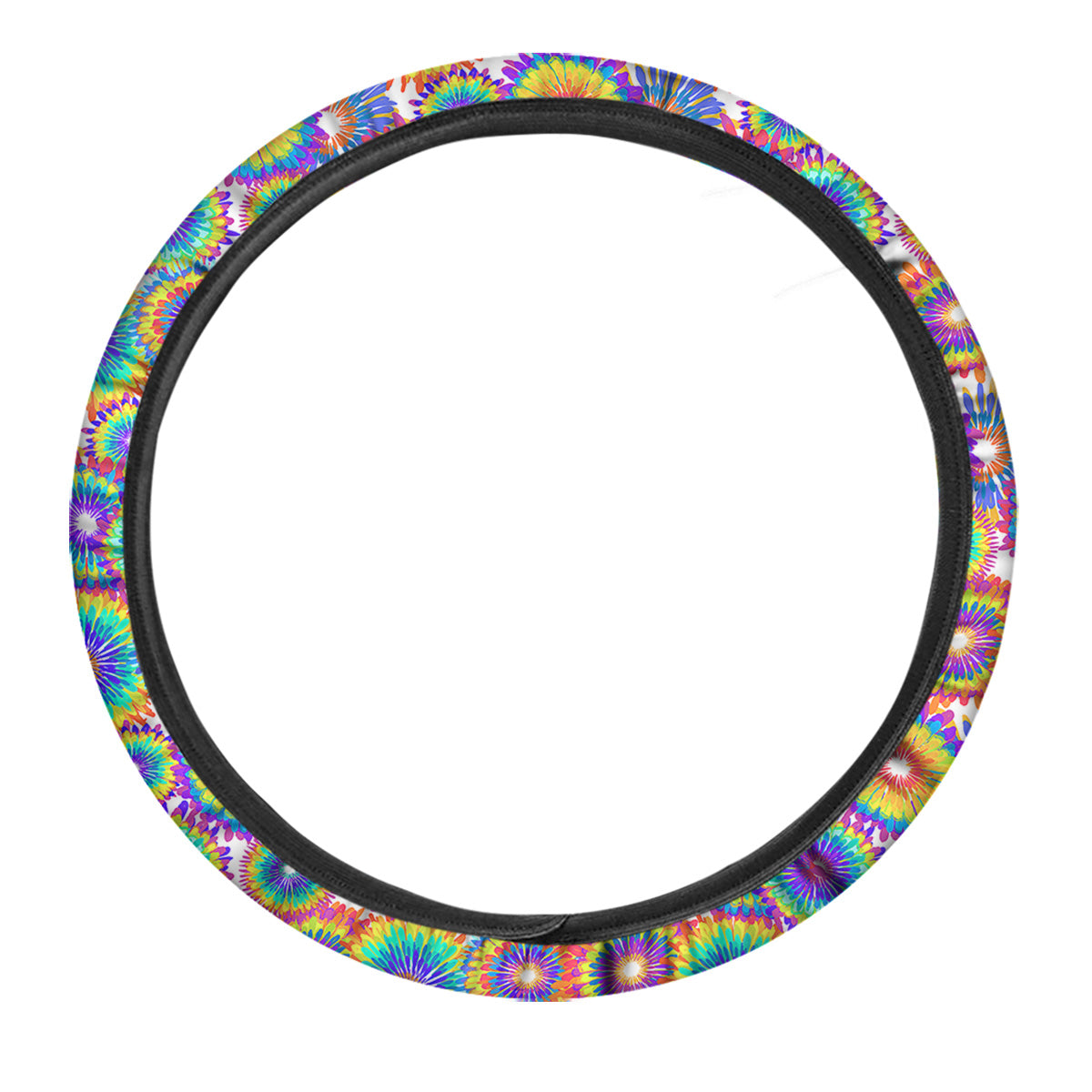 Abstract Sunflower Colorful Print Pattern Car Steering Wheel Cover-grizzshop