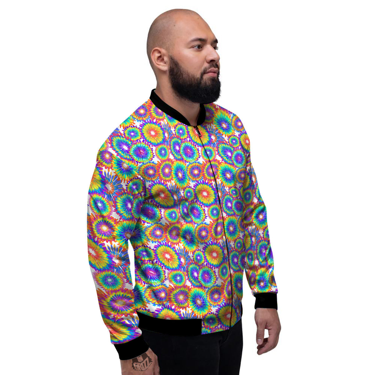 Abstract Sunflower Colorful Print Pattern Men's Bomber Jacket-grizzshop